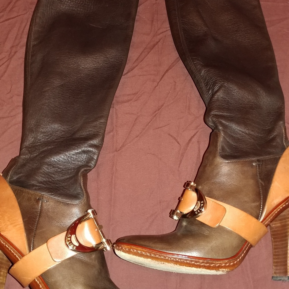 Celine Brown Knee High Boots